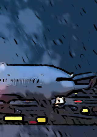 rainy tarmac